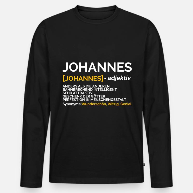 Johannes - Männer Premium Bio Langarmshirt - Schwarz