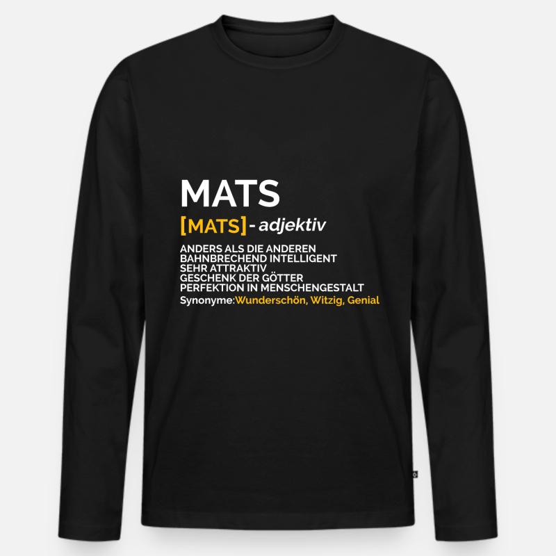 Mats - Männer Premium Bio Langarmshirt - Schwarz