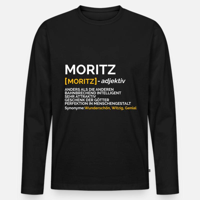Moritz - Männer Premium Bio Langarmshirt - Schwarz