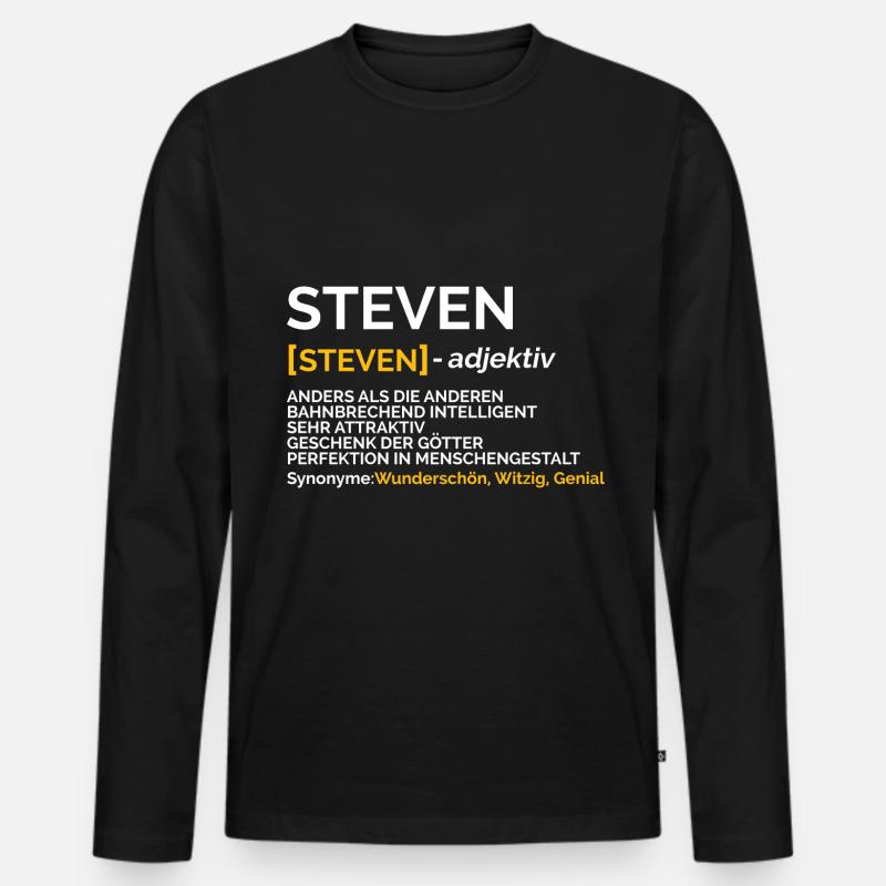 Steven - Männer Premium Bio Langarmshirt - Schwarz