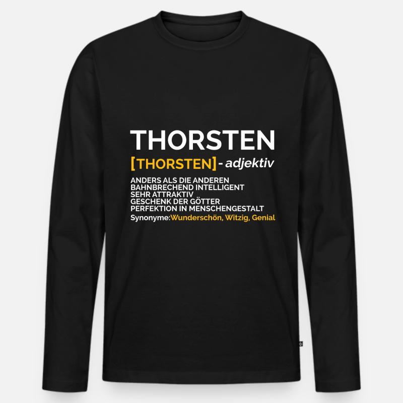 Thorsten - Männer Premium Bio Langarmshirt - Schwarz
