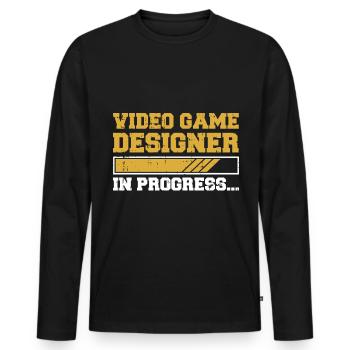 Video Game Designer - Männer Premium Bio Langarmshirt - Schwarz - Vorne - Nico (187cm)