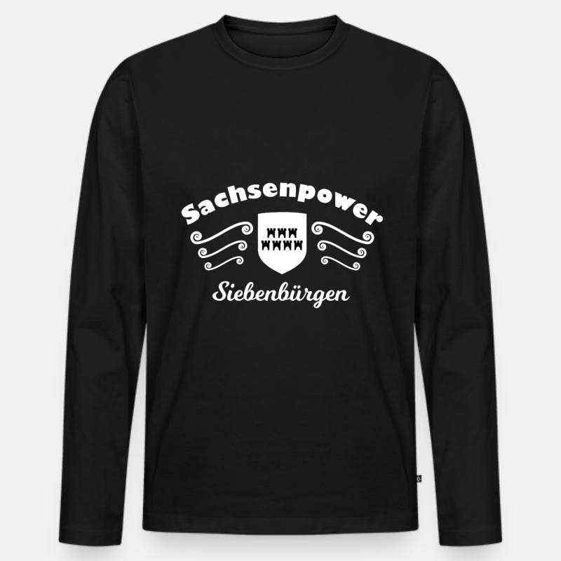 Die Sachsen aus Siebenbürgen - Männer Premium Bio Langarmshirt - Schwarz