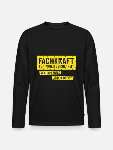 Superheld Fachkraft Arbeitssicherheit Superheld - Männer Premium Bio Langarmshirt - Schwarz