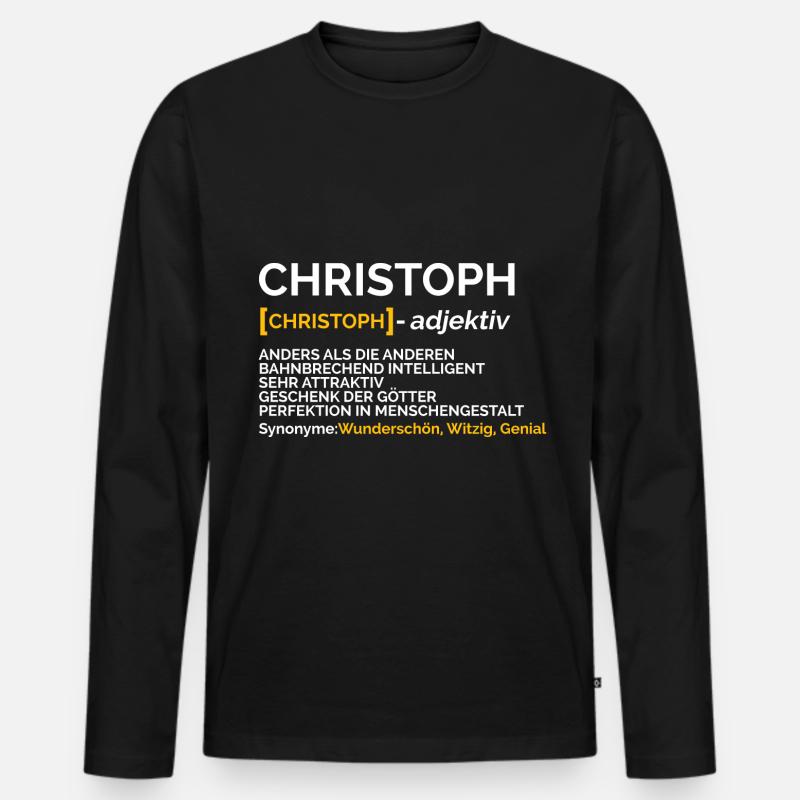 Christoph - Männer Premium Bio Langarmshirt - Schwarz