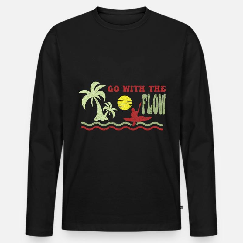 Kajak Boot Kanu Paddelboot Doppelpaddel - Männer Premium Bio Langarmshirt - Schwarz