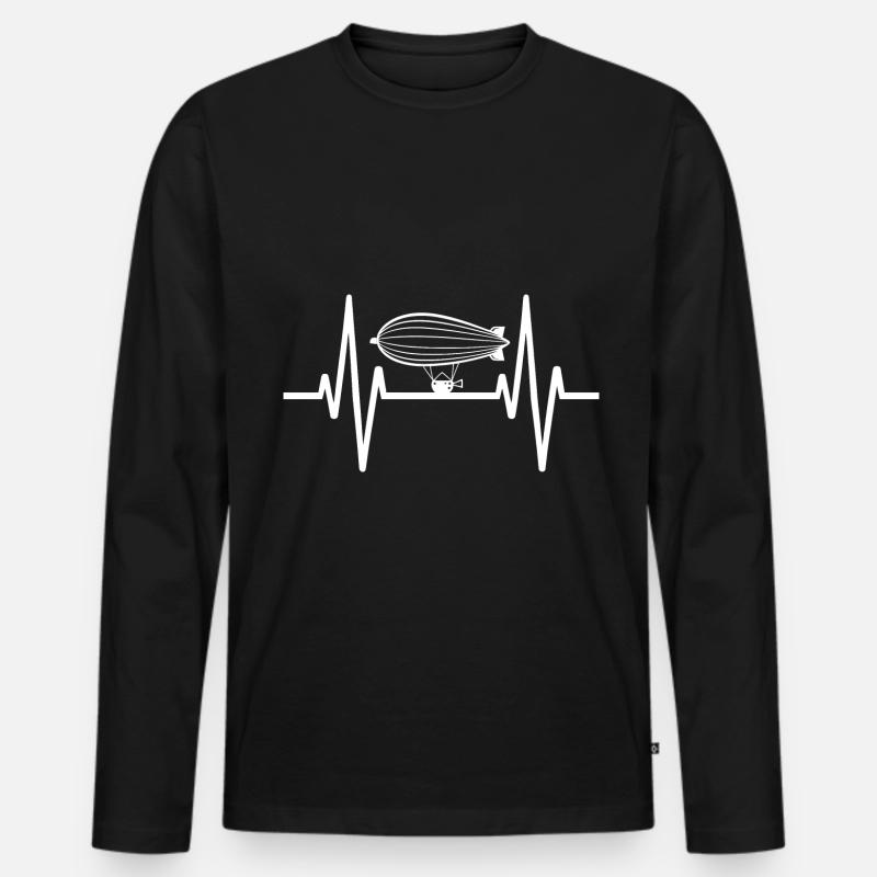 Luftschiff Zeppelin Geschenk - Männer Premium Bio Langarmshirt - Schwarz