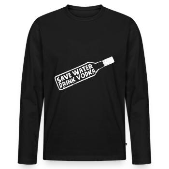 Vodka Wodka - T-shirt manches longues Premium bio Homme - noir - Devant - Nico (187cm)