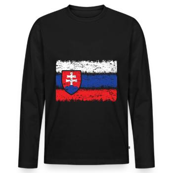 Slovakia Europe - Men's Premium Organic Long Sleeve Shirt - black - Front - Nico (187cm)