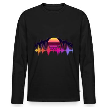 Equalizer Music Gift Vaporwave Soundwave - Men's Premium Organic Long Sleeve Shirt - black - Front - Nico (187cm)