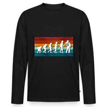 Accordéon Polka Musique Cadeau - T-shirt manches longues Premium bio Homme - noir - Devant - Nico (187cm)