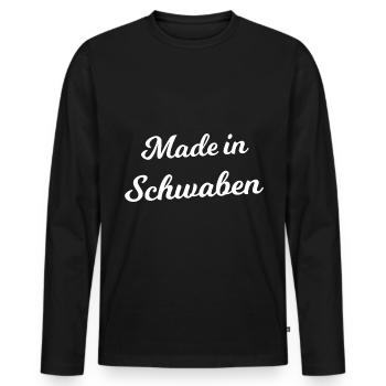 Fabriqué en Souabe - T-shirt manches longues Premium bio Homme - noir - Devant - Nico (187cm)