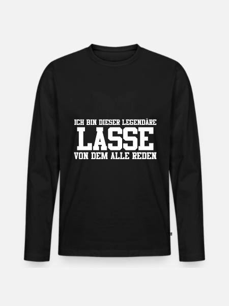 Lasse Name Design - Männer Premium Bio Langarmshirt - Schwarz