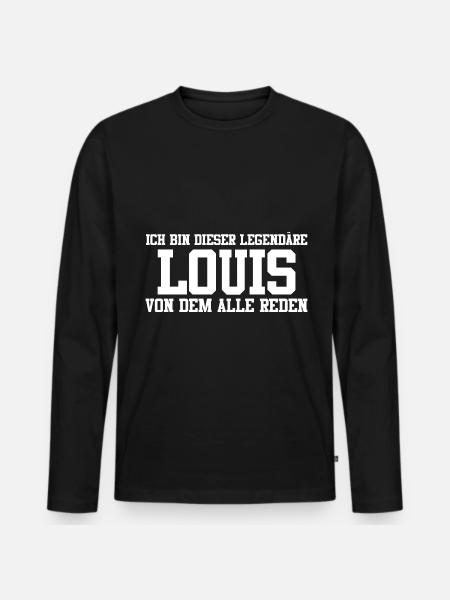 Louis Name Design - Männer Premium Bio Langarmshirt - Schwarz