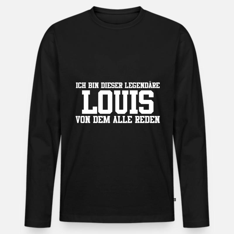 Louis Name Design - Männer Premium Bio Langarmshirt - Schwarz