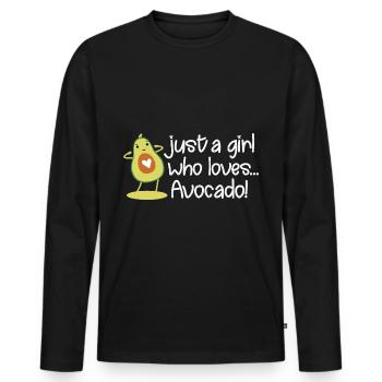 Avocado - Männer Premium Bio Langarmshirt - Schwarz - Vorne - Nico (187cm)