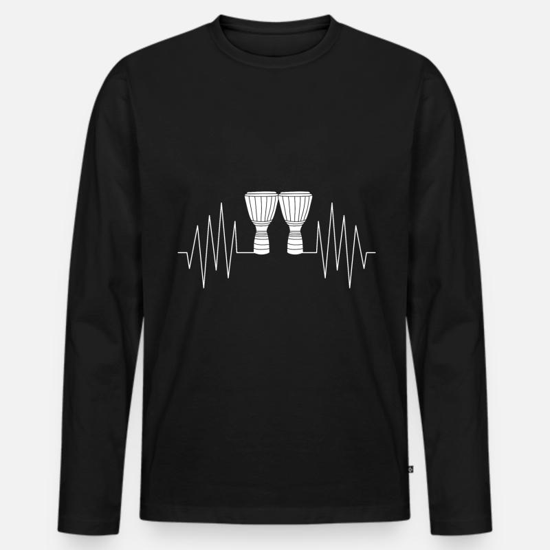 Bongo Musik Geschenk - Männer Premium Bio Langarmshirt - Schwarz