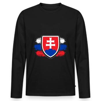 Slovaquie Slovaquie pays - T-shirt manches longues Premium bio Homme - noir - Devant - Nico (187cm)