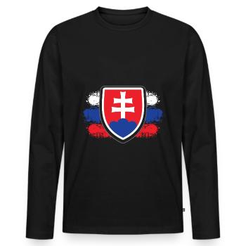 Slovenia - Men's Premium Organic Long Sleeve Shirt - black - Front - Nico (187cm)