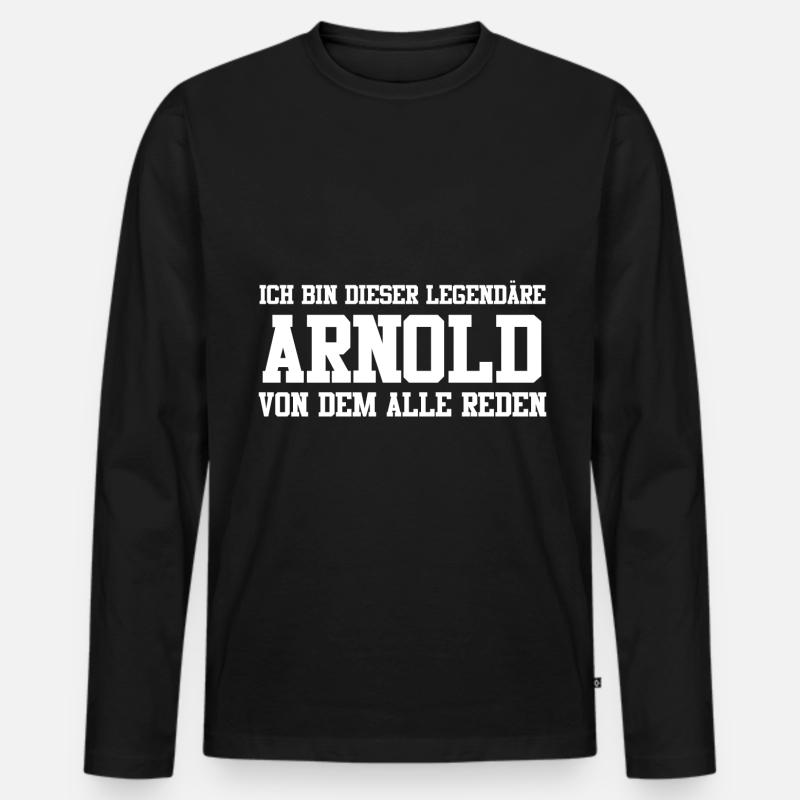 Arnold Name Design - Männer Premium Bio Langarmshirt - Schwarz