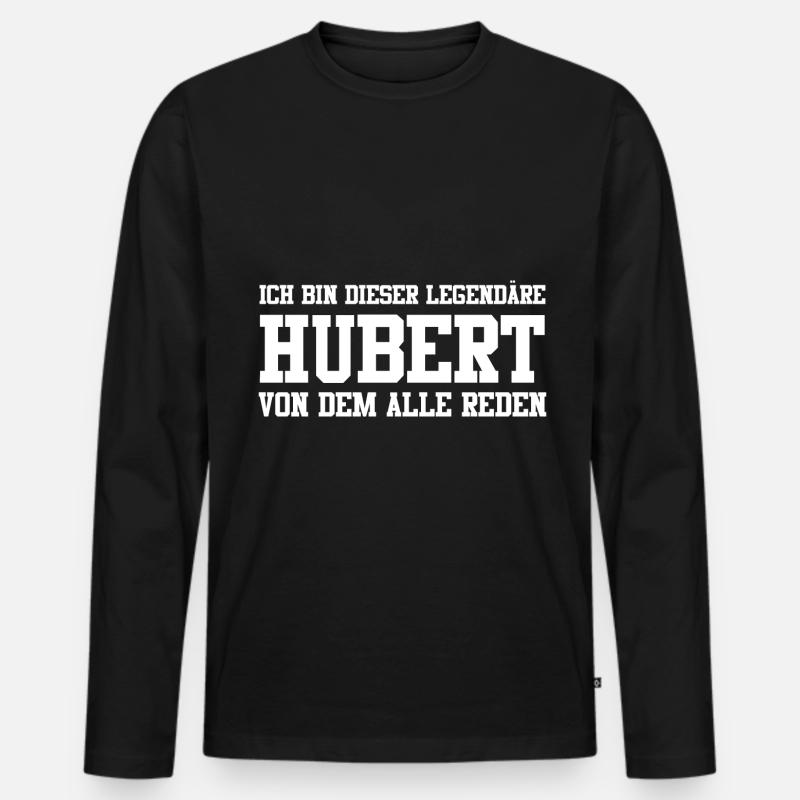 Hubert Name Design - Männer Premium Bio Langarmshirt - Schwarz