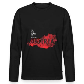 Autriche - T-shirt manches longues Premium bio Homme - noir - Devant - Nico (187cm)