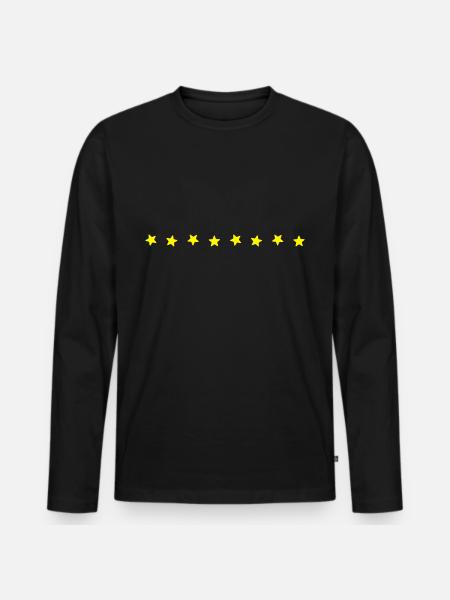 Línea de decoración de asteriscos dulces muy pequeñas estrellas - Camiseta ecológica prémium de manga larga para hombre - negro