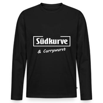 Stade et saucisse - T-shirt manches longues Premium bio Homme - noir - Devant - Nico (187cm)