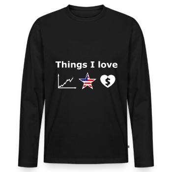 The Stock Market Millionaire - Men's Premium Organic Long Sleeve Shirt - black - Front - Nico (187cm)