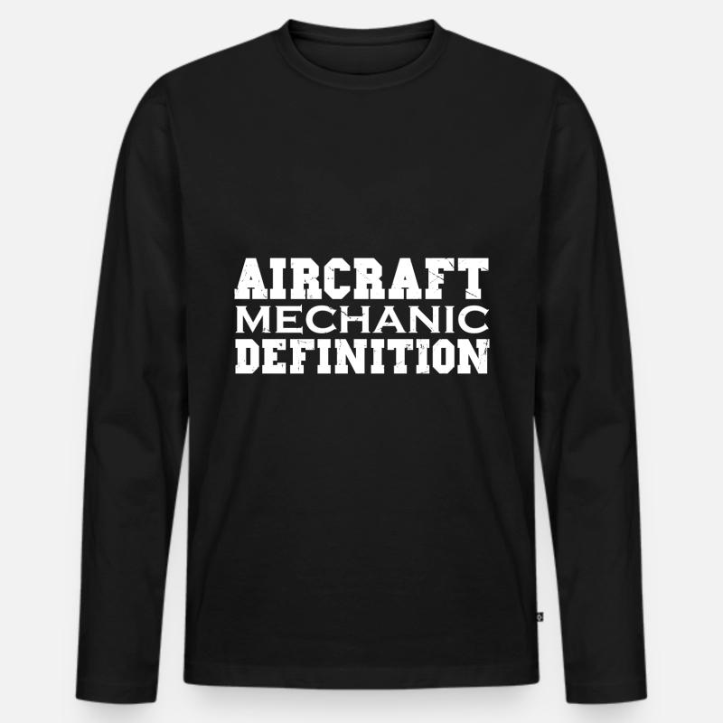 Fluggerätemechaniker Flugzeug Techniker - Männer Premium Bio Langarmshirt - Schwarz