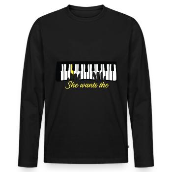 Piano Piano Electric Piano Piano Standing Piano - Men's Premium Organic Long Sleeve Shirt - black - Front - Nico (187cm)