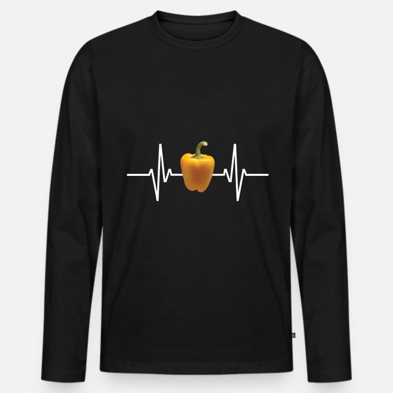 Paprika Geschenk - Männer Premium Bio Langarmshirt - Schwarz