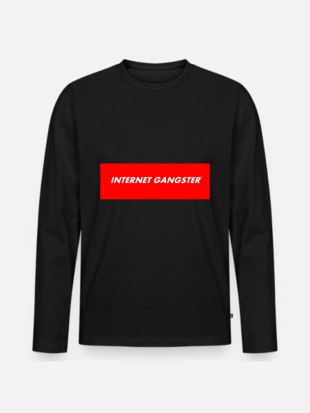 INTERNET GANGSTER - Men's Premium Organic Long Sleeve Shirt - black