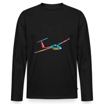 Glider Glider Pilot - Men's Premium Organic Long Sleeve Shirt - black - Front - Nico (187cm)