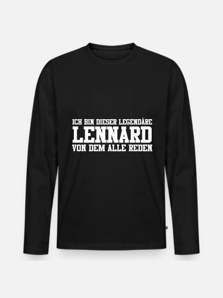 Lennard Name Design - Männer Premium Bio Langarmshirt - Schwarz
