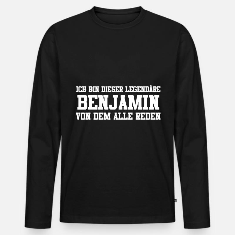 Benjamin Name Design - Männer Premium Bio Langarmshirt - Schwarz
