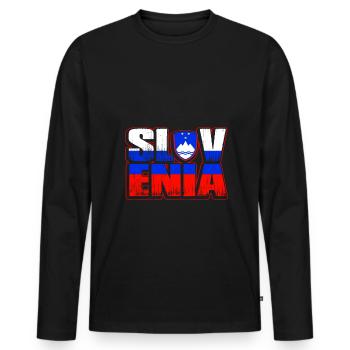 Slovenia - Men's Premium Organic Long Sleeve Shirt - black - Front - Nico (187cm)