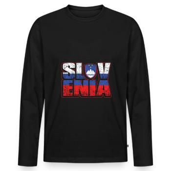 Slovenia - Men's Premium Organic Long Sleeve Shirt - black - Front - Nico (187cm)