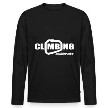 Klettern Boulder Motiv Karabiner Shirt trend - Männer Premium Bio Langarmshirt - Schwarz - Vorne - Nico (187cm)