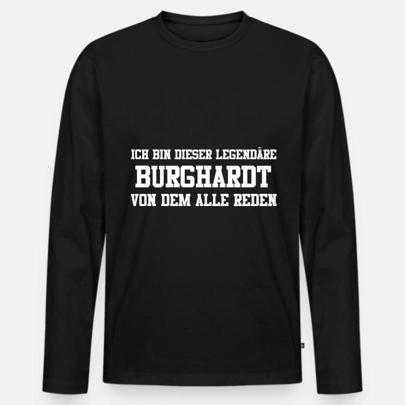 Burghardt Name Design - Männer Premium Bio Langarmshirt - Schwarz