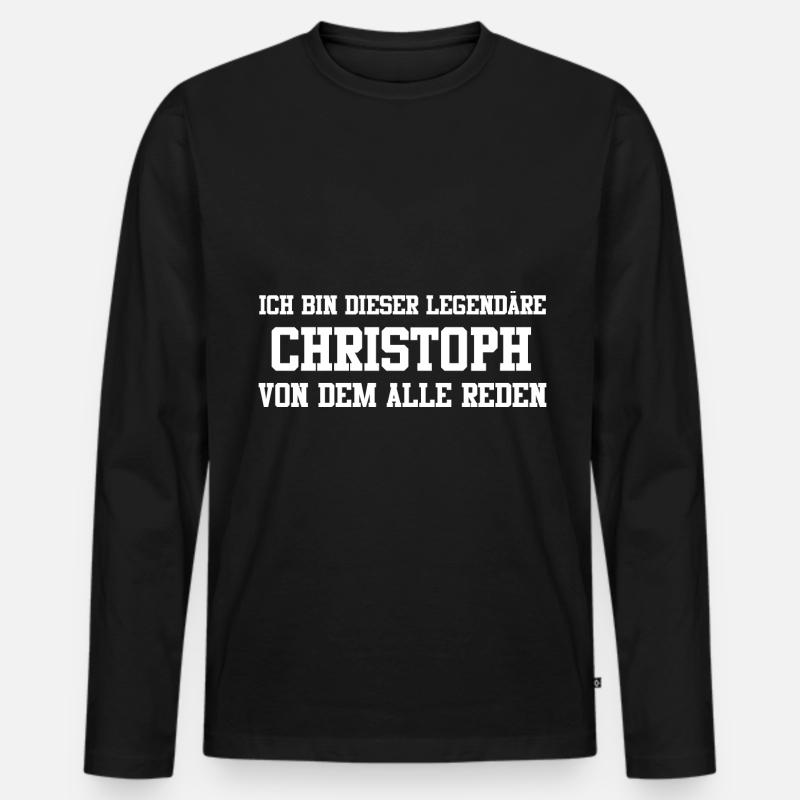 Christoph Name Design - Männer Premium Bio Langarmshirt - Schwarz