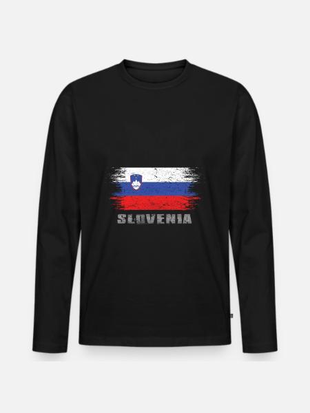 Slowenien - Männer Premium Bio Langarmshirt - Schwarz