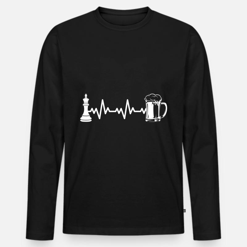Schach Schachfigur - Männer Premium Bio Langarmshirt - Schwarz