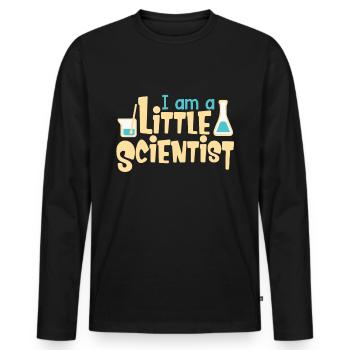 Ich bin ein kleiner Forscher - Männer Premium Bio Langarmshirt - Schwarz - Vorne - Nico (187cm)