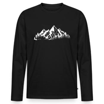 Trial Gift Motocross Motorcycle Forest Mountain - Men's Premium Organic Long Sleeve Shirt - black - Front - Nico (187cm)