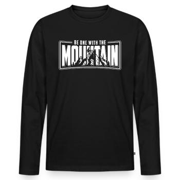 Mountainbiken Geschenk Mountainbiker Berg Retro - Männer Premium Bio Langarmshirt - Schwarz - Vorne - Nico (187cm)