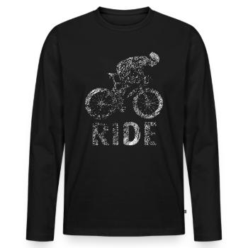 Rennrad Geschenk Rennradfahrer Shirt Radrennen - Männer Premium Bio Langarmshirt - Schwarz - Vorne - Nico (187cm)