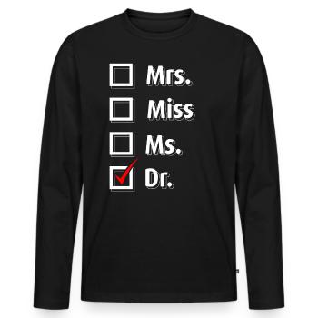 Graduation Graduation Doctor Titre T-Shirt Cadeau - T-shirt manches longues Premium bio Homme - noir - Devant - Nico (187cm)