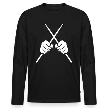 Drum Drummer Drummer Shirt Gift - T-shirt manches longues Premium bio Homme - noir - Devant - Nico (187cm)