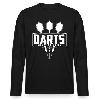 Darts Dart Darts Shirt Shirt Cadeau - T-shirt manches longues Premium bio Homme - noir - Devant - Nico (187cm)